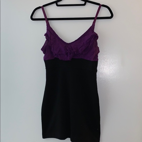 Mini dress super short purple and black size S - Picture 1 of 5